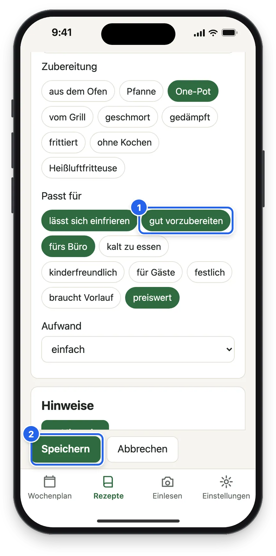 Die Einordnung mit gut vorzubereiten