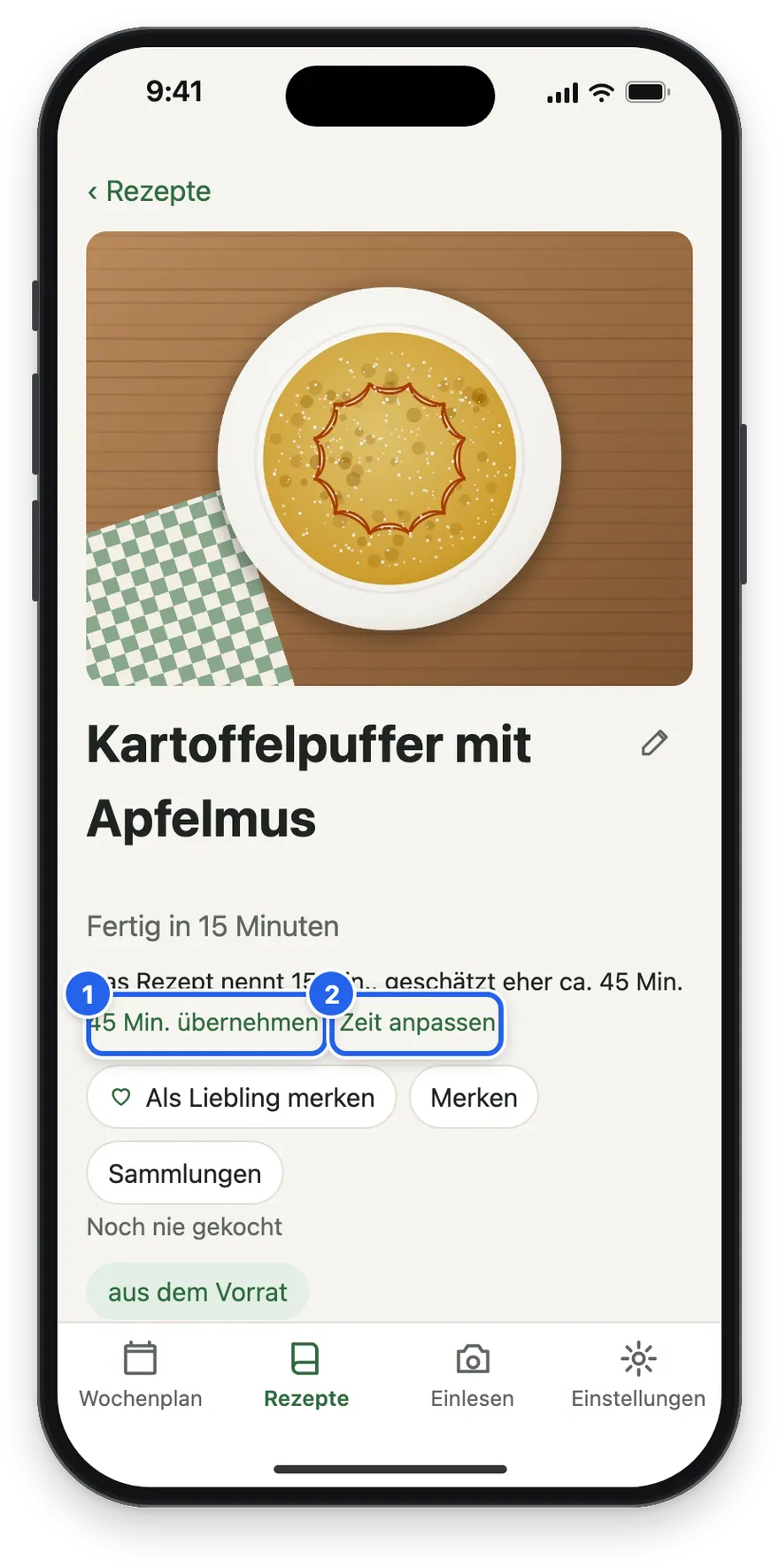 Fertig in 15 Minuten, geschätzt eher ca. 45 Min., mit 45 Min. übernehmen