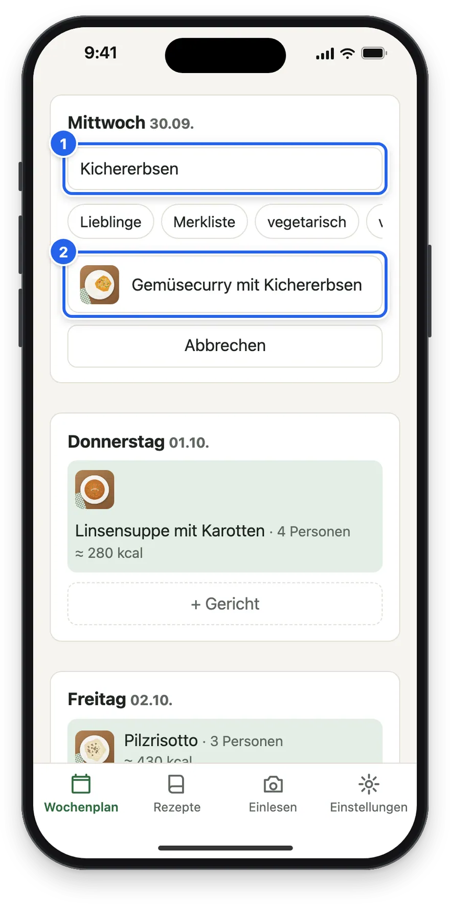 Die Suche nach Kichererbsen beim Mittwoch